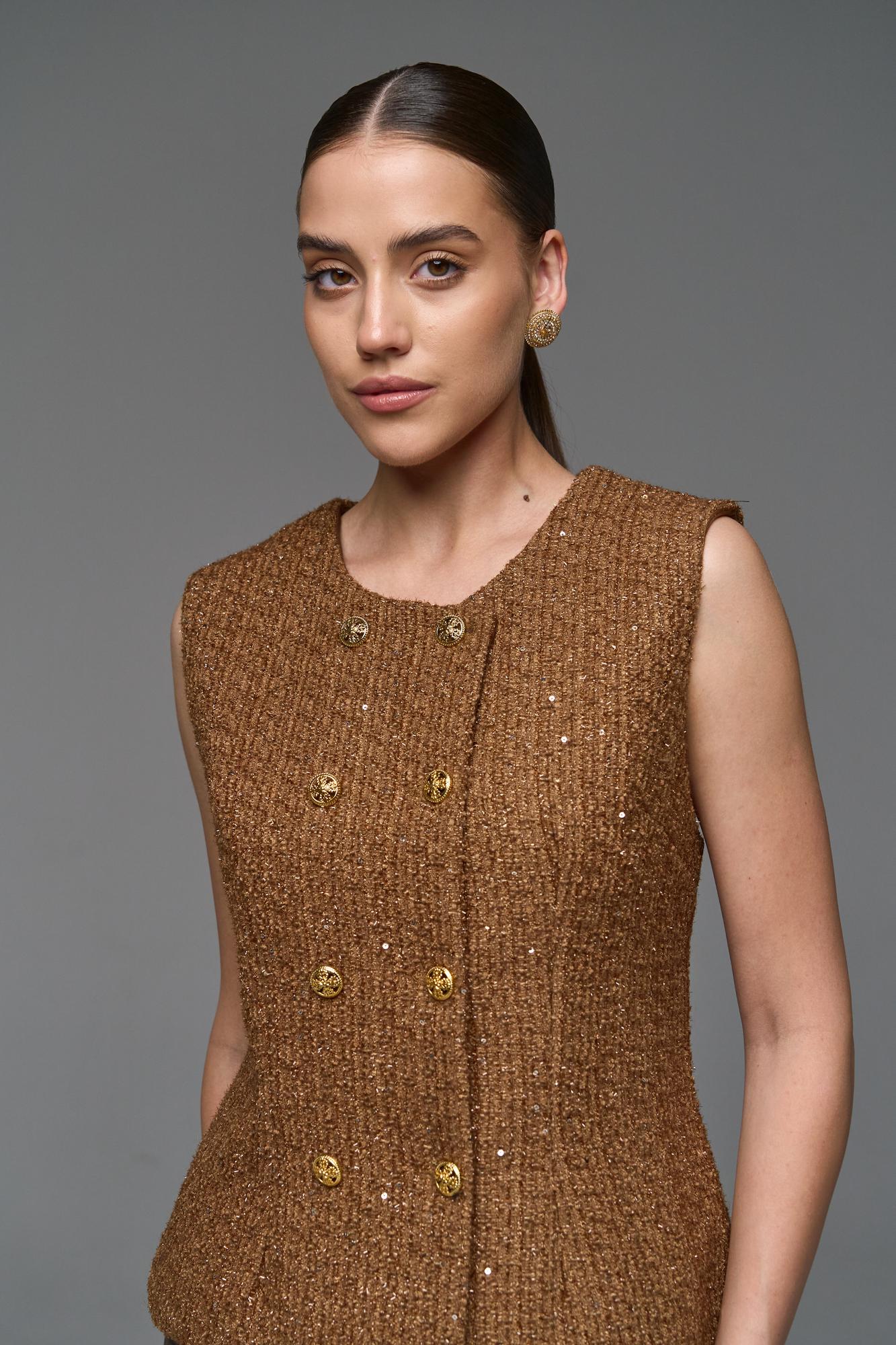 Жилет твидовый