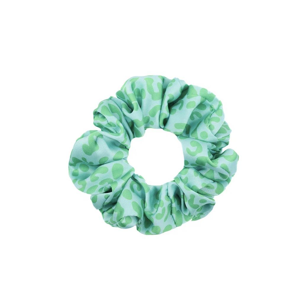 Скранч-резинка шелковая "Leopard Green" цвет: зеленый