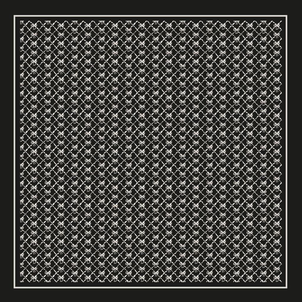 Шелковый платок   "Color Dava Size L", цвет: черный/белый