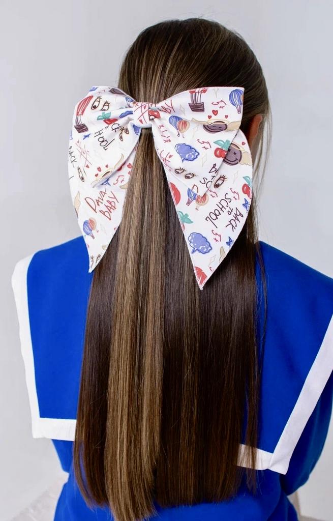 Бант на заколке «School Print Navy»