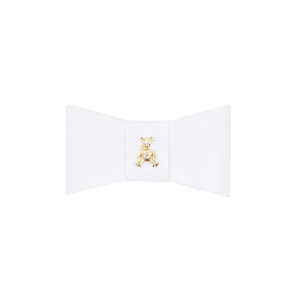 Бант на заколке "Betty gold bear XS" цвет: белый