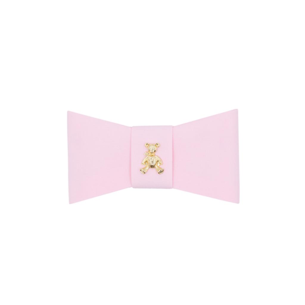 Бант на заколке "Betty gold bear XS" цвет: розовый