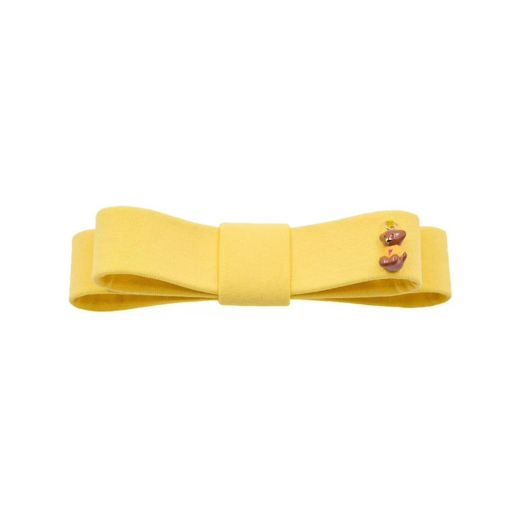 Бант на заколке "Premium sweet bear" цвет: желтый