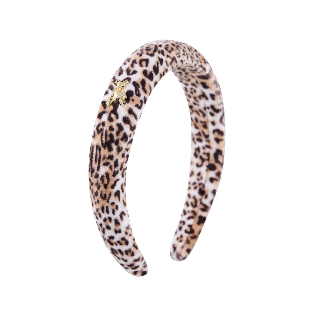 Ободок велюровый "Velvet Leopard"