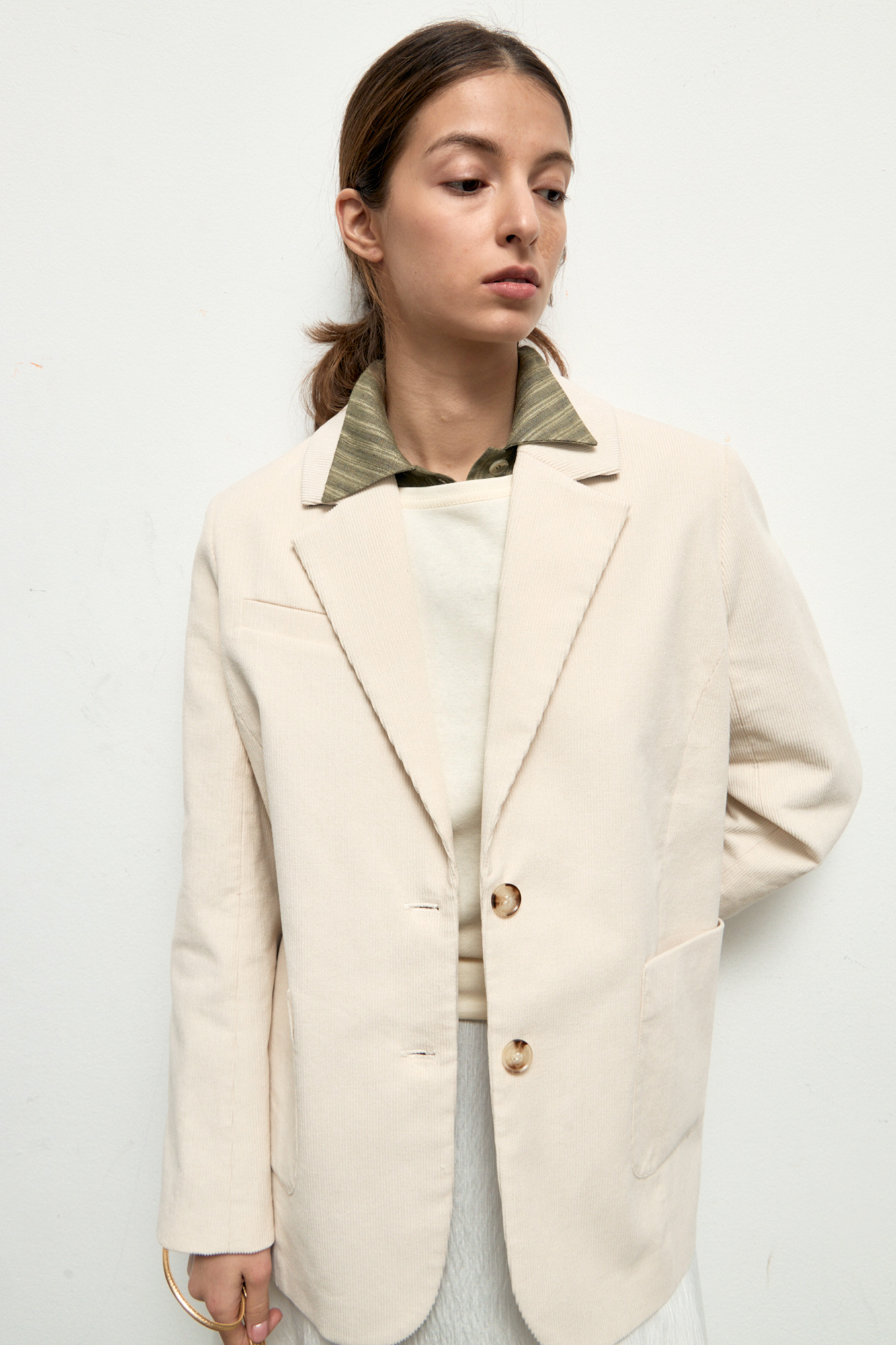 Пиджак Preston молочный вельвет