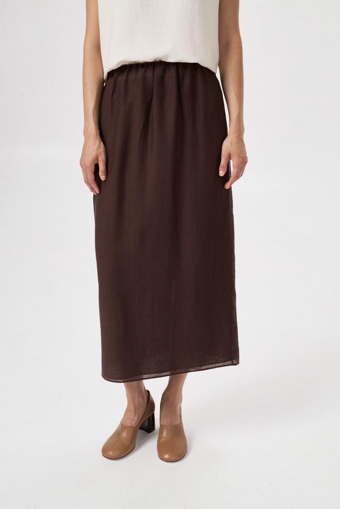 Юбка на резинке шоколадная