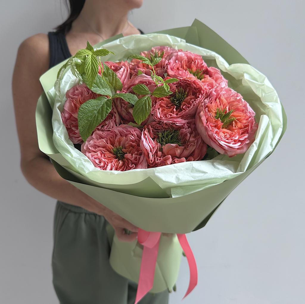 Дерзкий Мандарин (9 Пионовидных Роз)