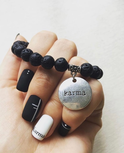 Браслет Карма с вулканической лавой