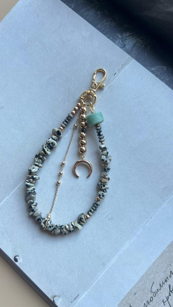 Обвес на сумку с далматиновой яшмой