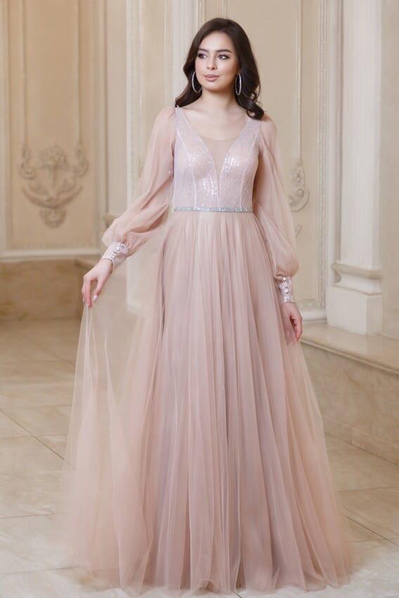 Вечернее платье "Франческа" бежевое