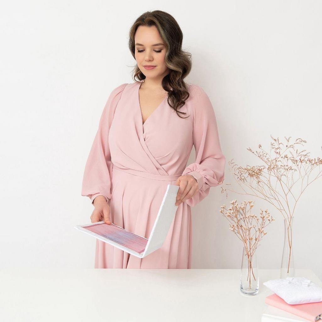 Пудровое платье миди "Нелли"