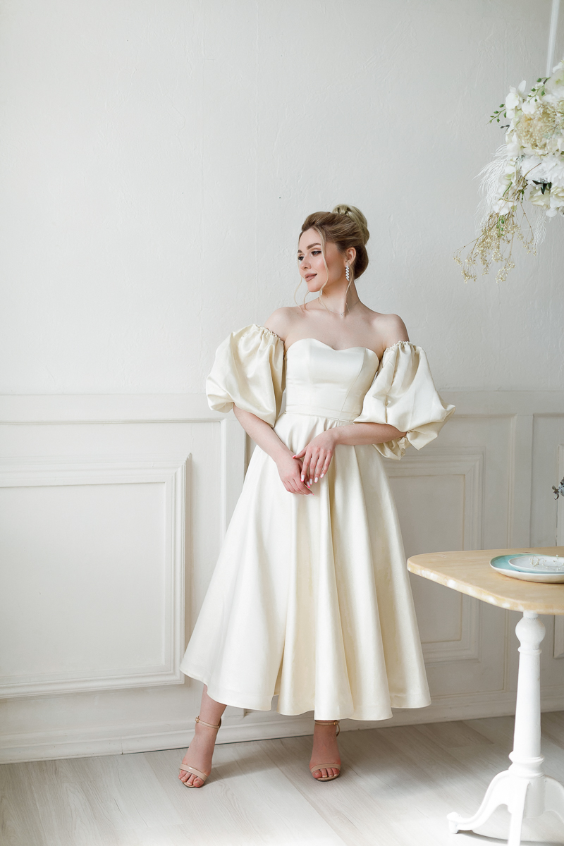 Коктейльное платье миди "Алиса" золото