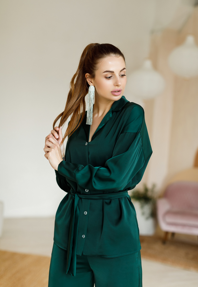 Шелковый костюм в пижамном стиле "Релакс"