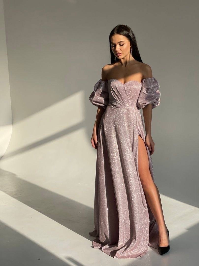 Вечернее платье "Софи" блеск пудра