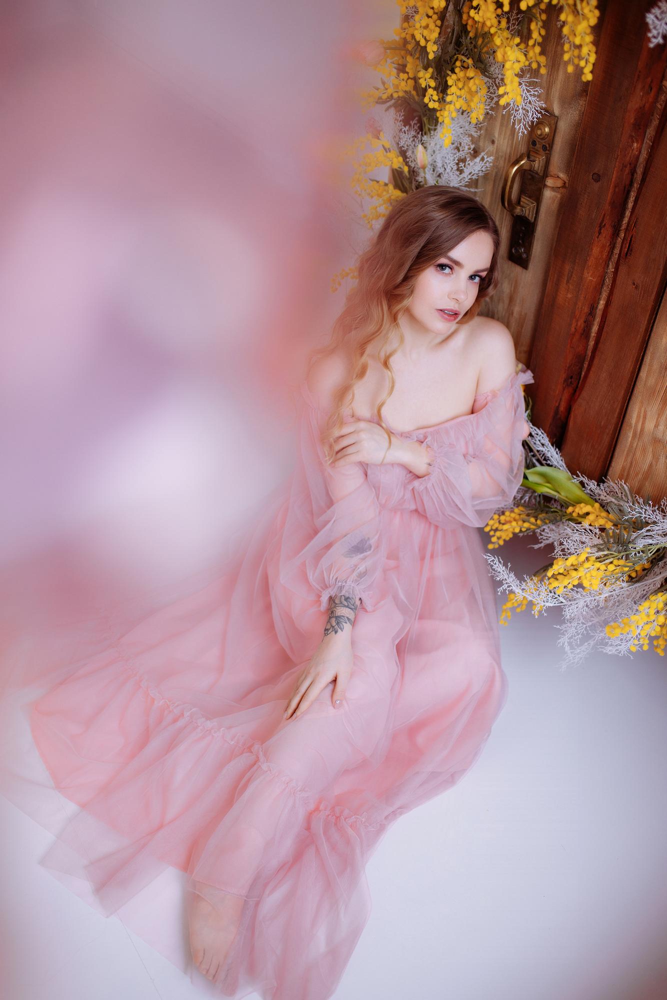 Фатиновое платье "Виолетта" пудра