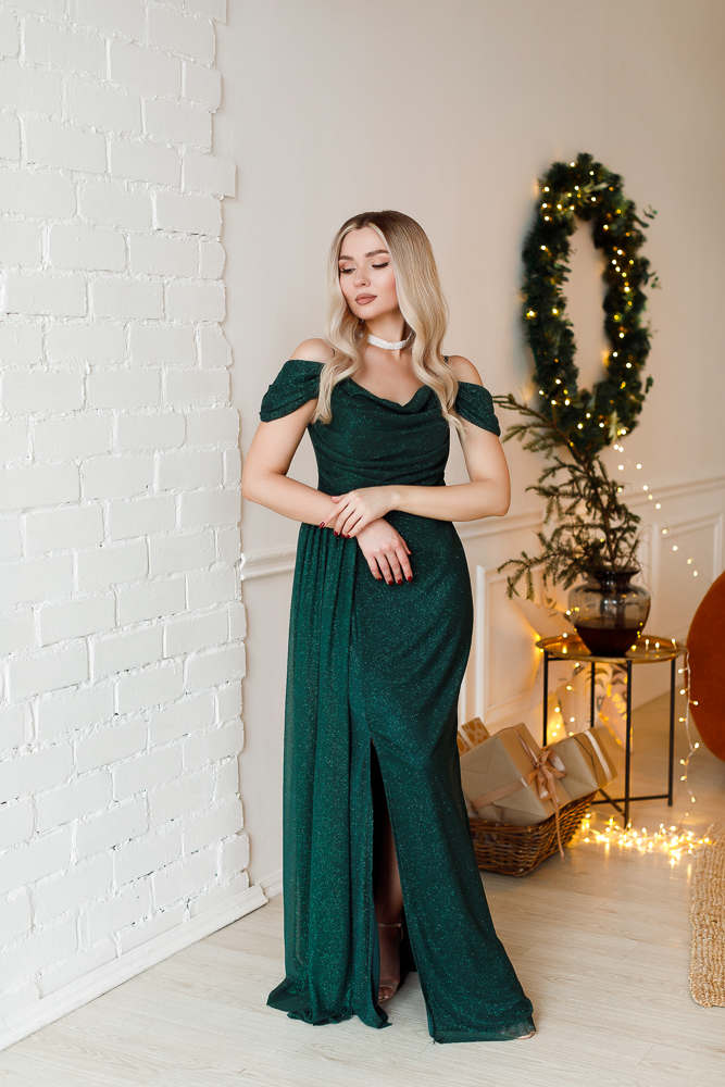 Вечернее платье "Силена" изумруд