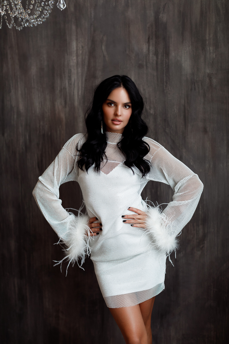 Коктейльное платье мини "Реви" white