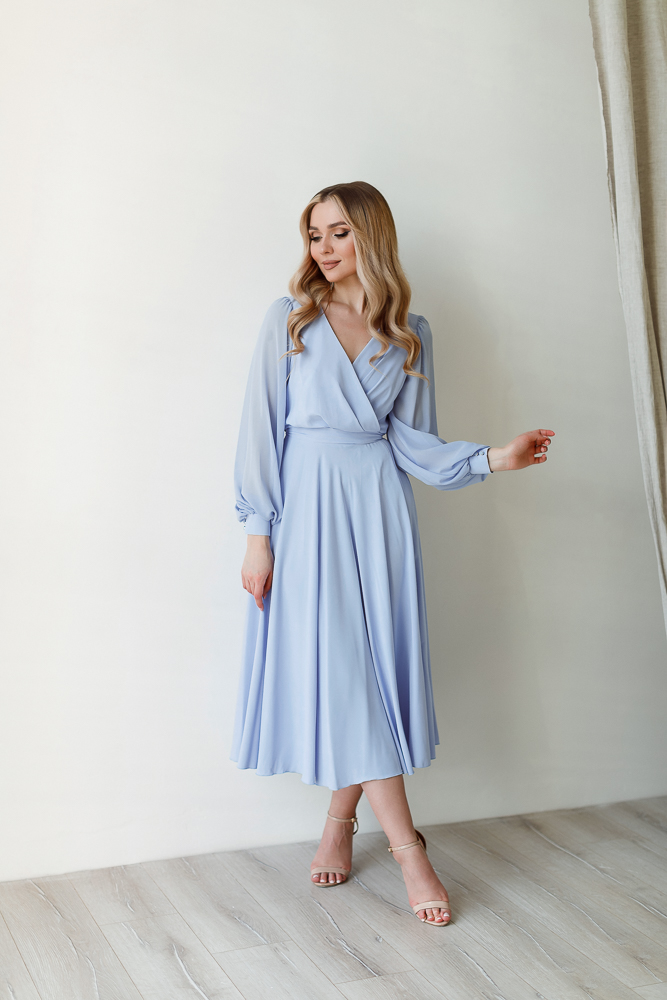 Платье миди "Нелли" небо