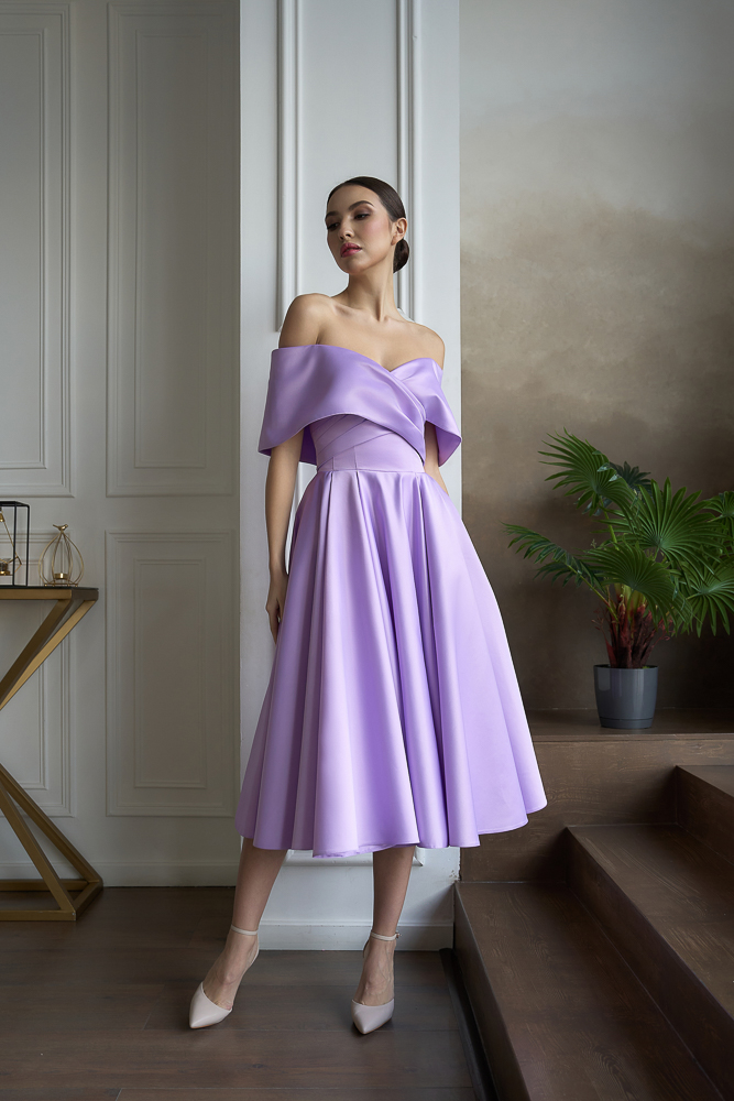 Вечернее платье миди "Одри2" лаванда