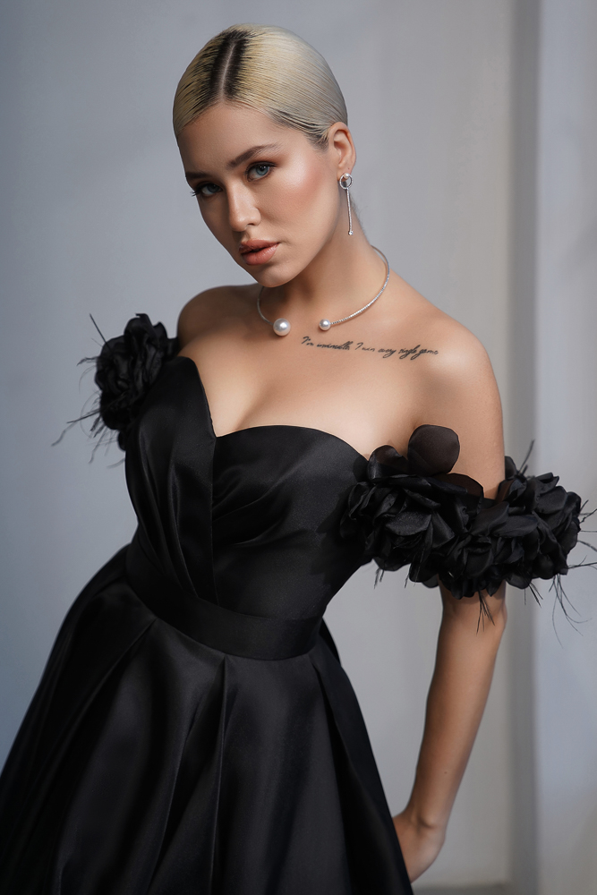 Платье из органзы миди "Рафаэль" black