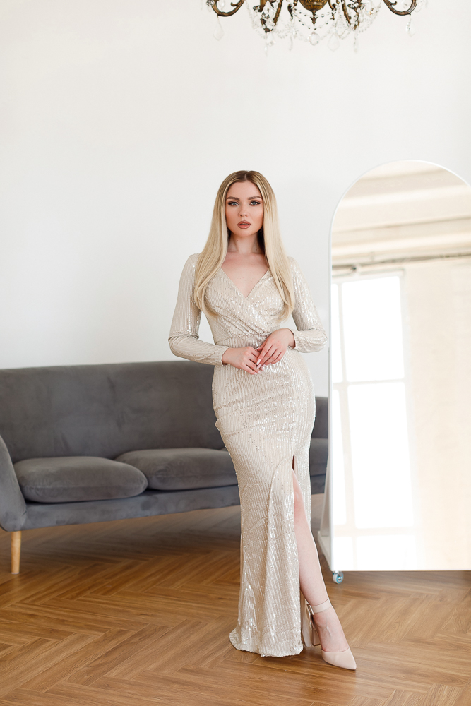 Вечернее платье "Хума 2.0" серебро