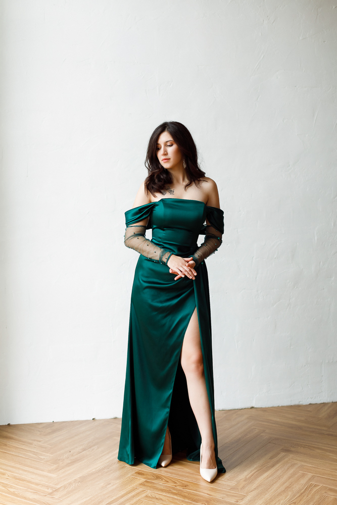 Вечернее платье "Виктори" изумруд