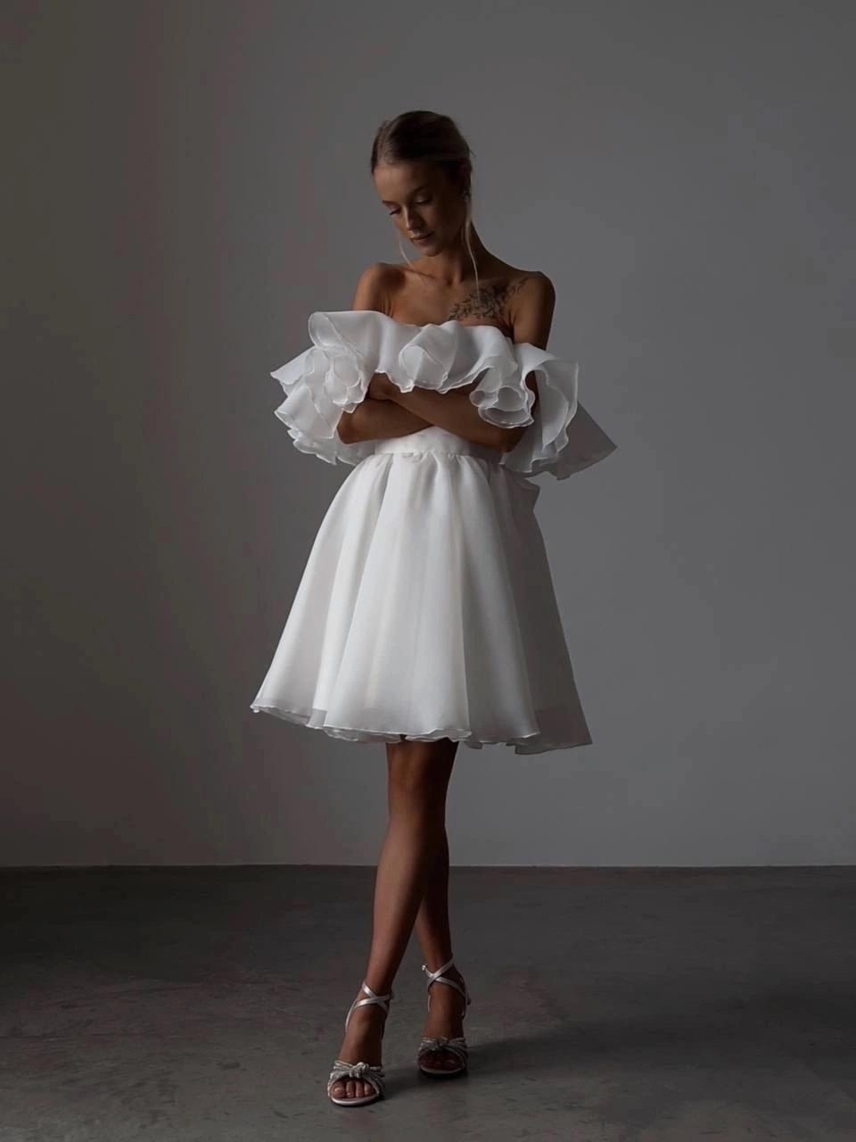 Коктейльное платье мини "Редди" white