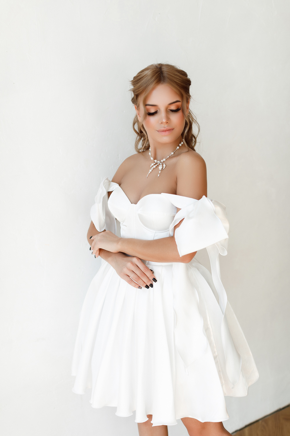 Коктейльное платье мини "Тутти" white