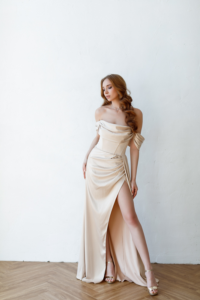 Вечернее платье "Агния" беж