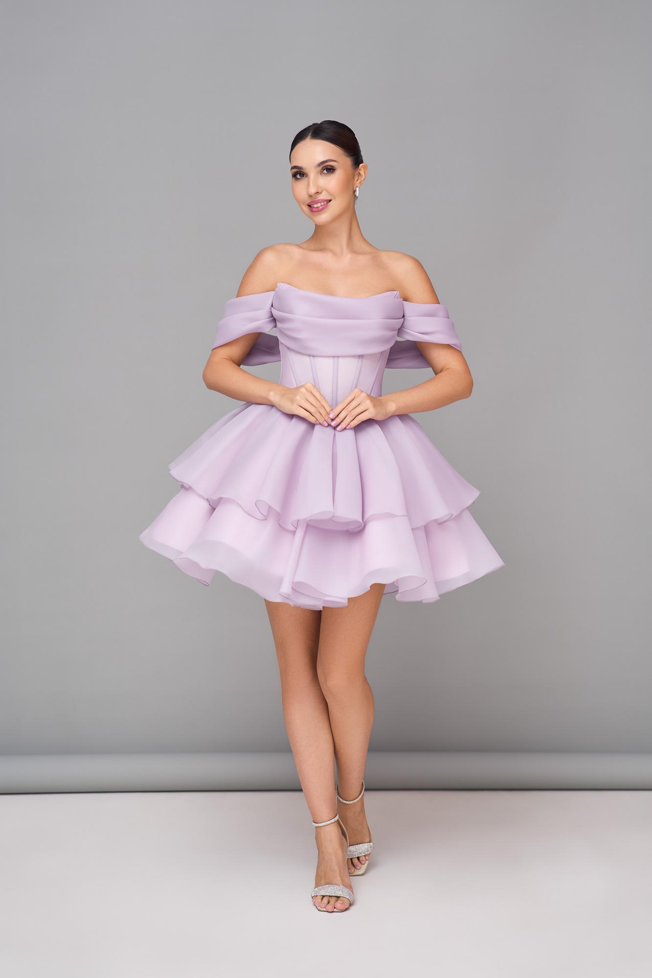 Коктейльное платье мини "Нина" пудра