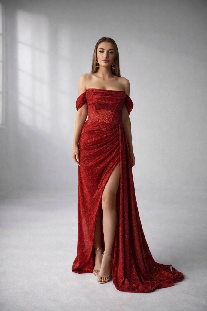 Вечернее платье "Агния" рубин блеск