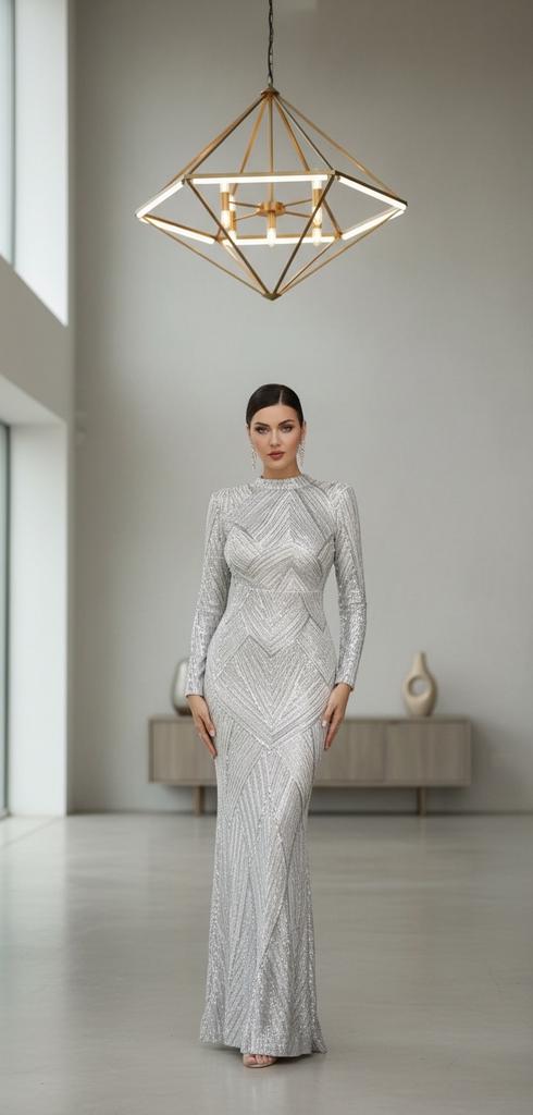 Вечернее платье "Катарина" серебро