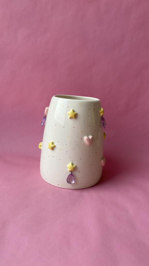 Ваза с подвесками «ЗВЁЗДОЧКИ И СЕРДЕЧКИ‎»‎