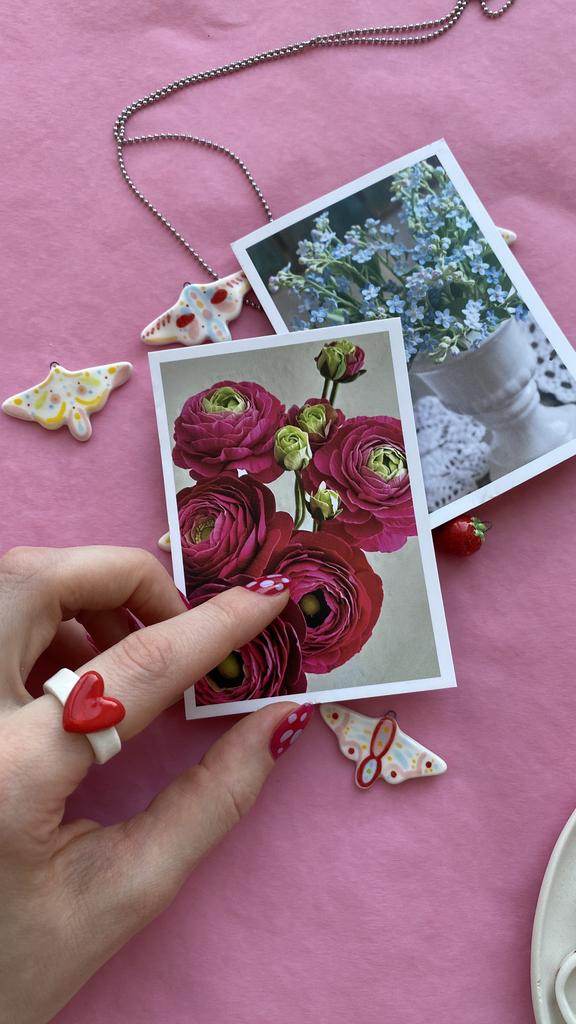 Колечко белое «Сердечко»