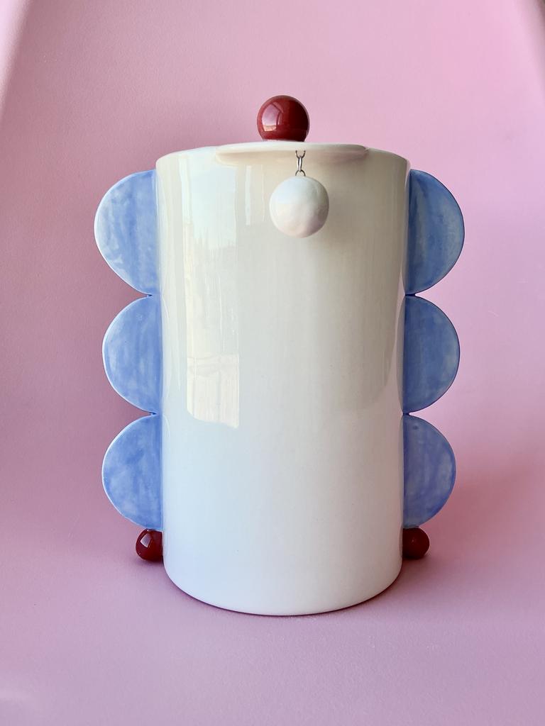 Ваза «Вишнёво-голубая геометрия»