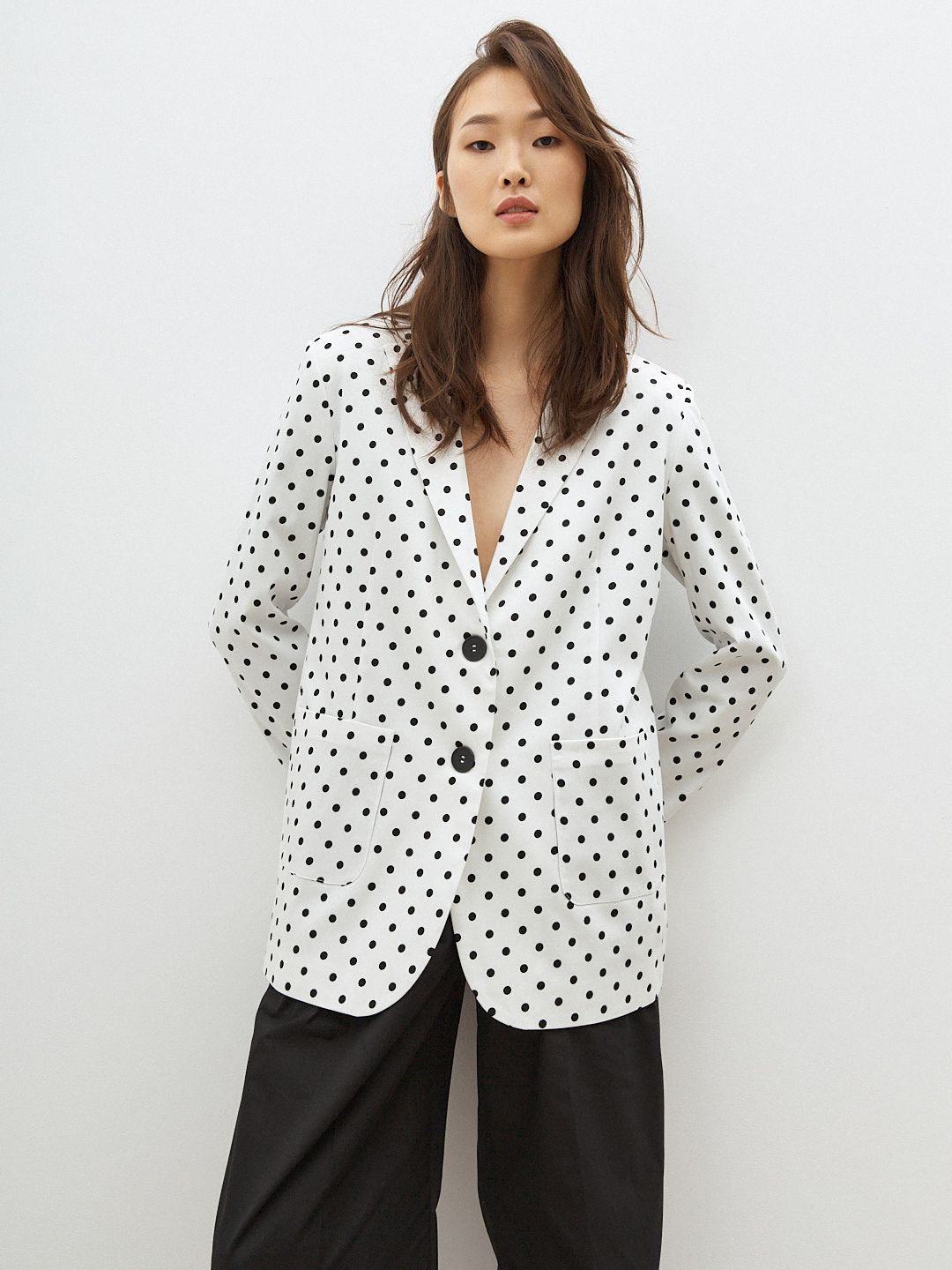 Пиджак oversize в горох