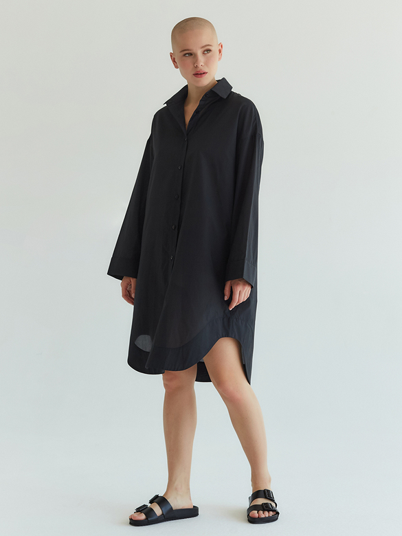 Рубашка из шелка удлиненная