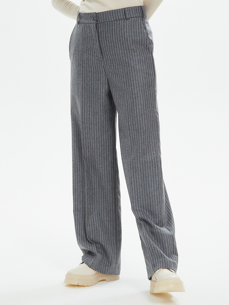 Брюки из шерсти в полоску