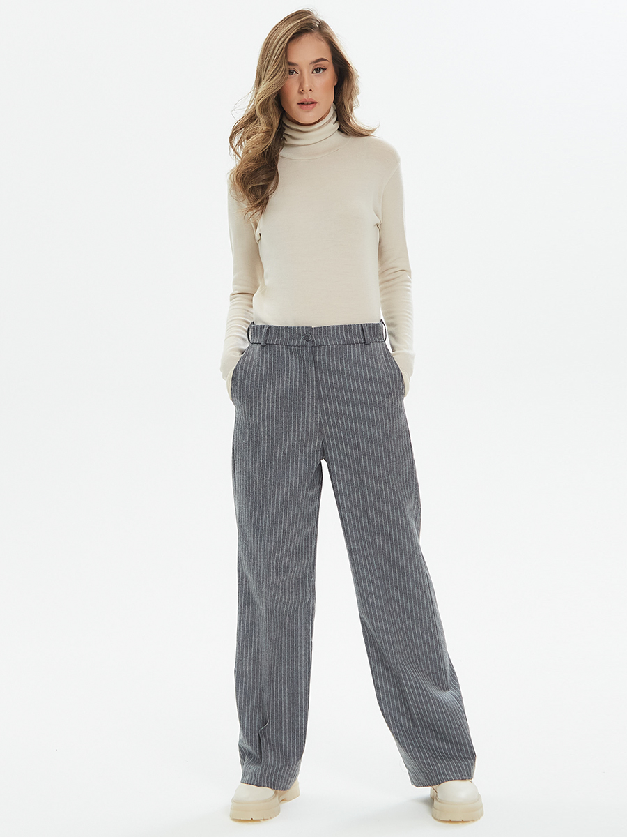 Брюки из шерсти в полоску