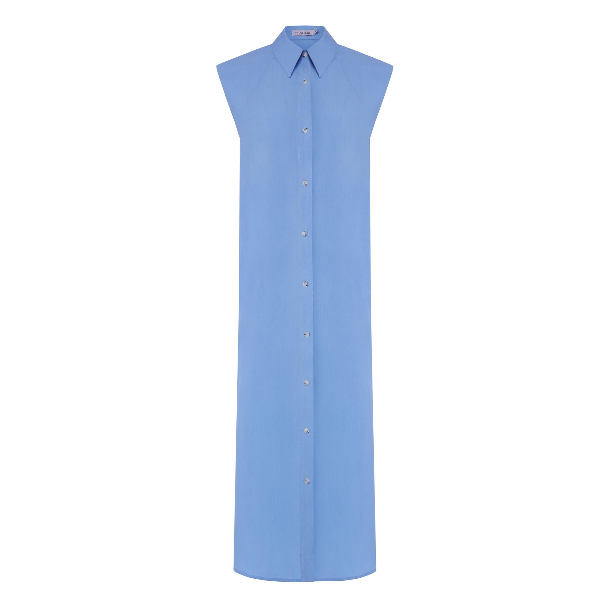 Платье-рубашка из хлопка без рукавов