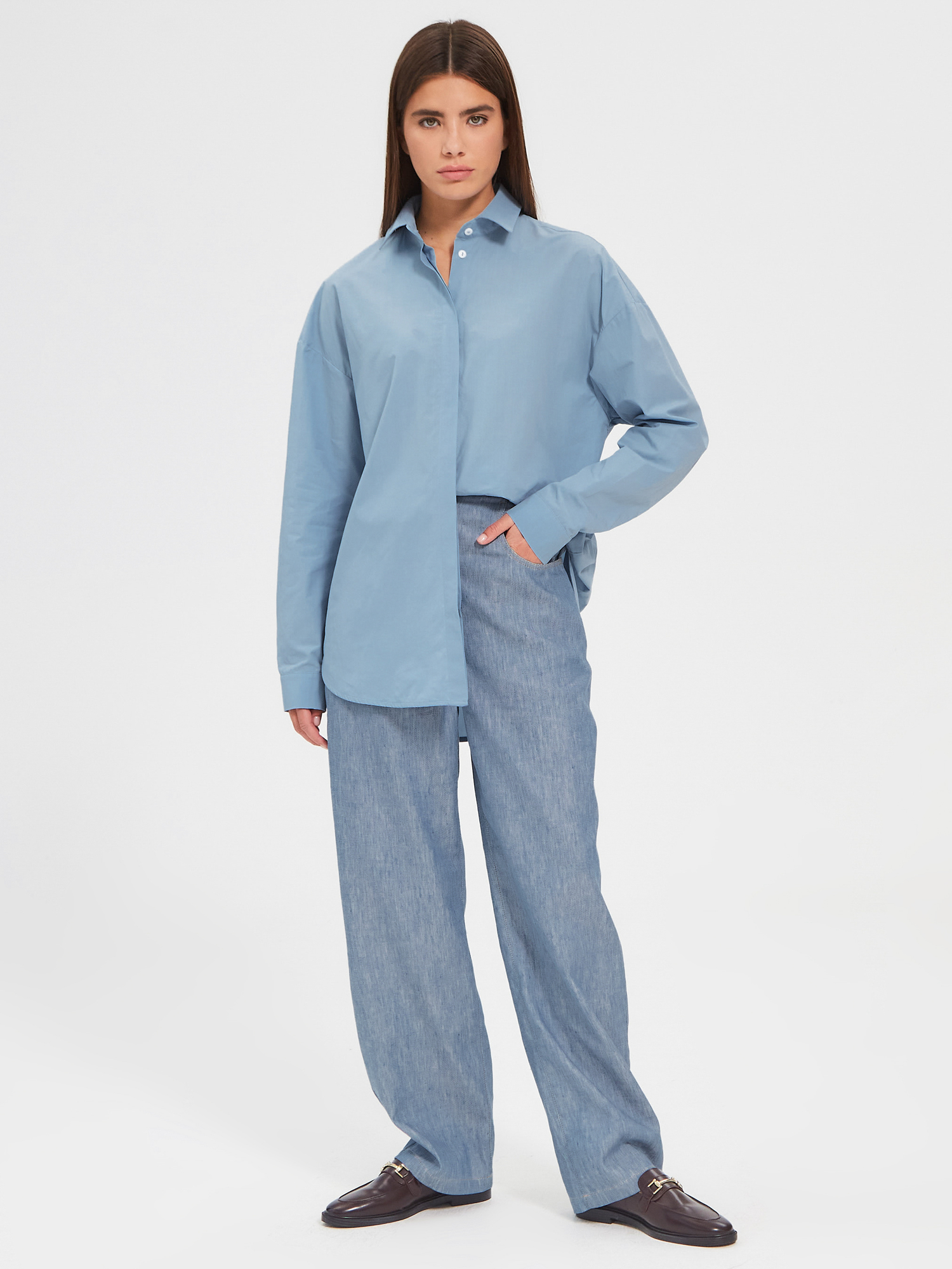 Рубашка свободная из хлопка