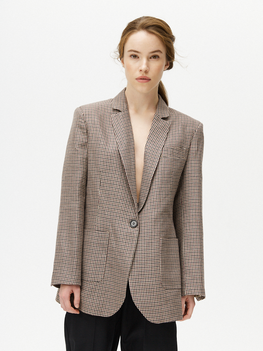 Жакет оверсайз в гусиную лапку