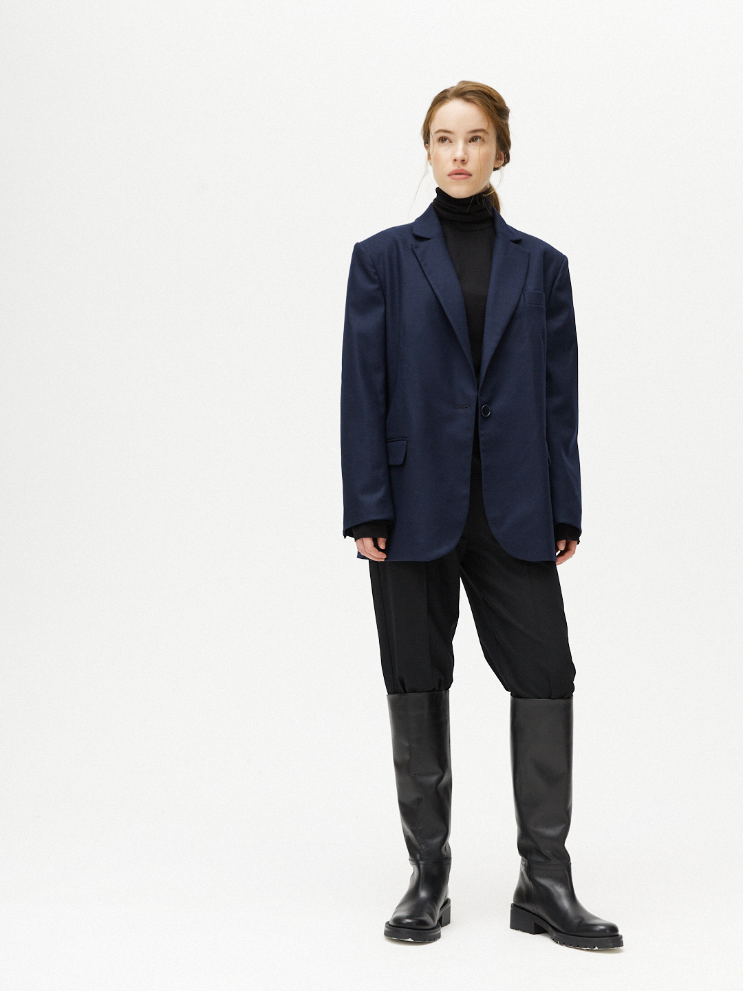 Жакет свободный из плотной шерсти