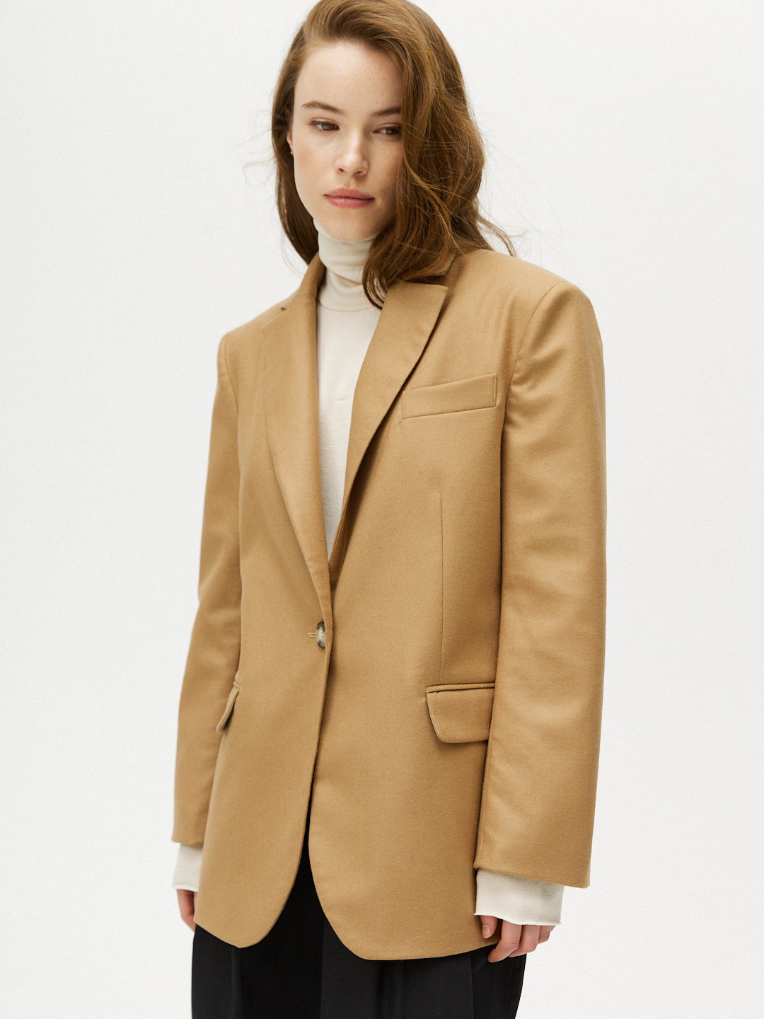 Жакет свободный из плотной шерсти