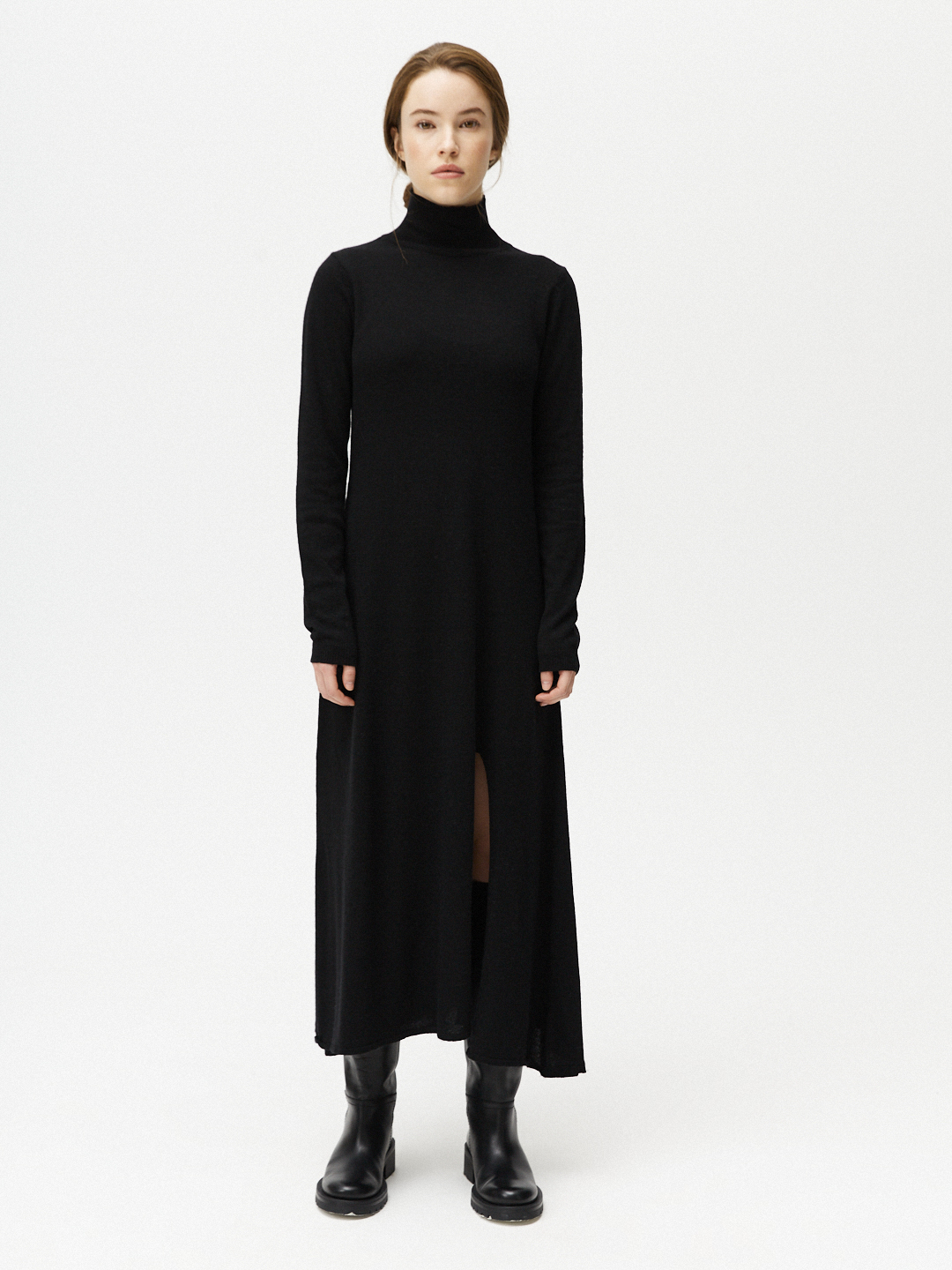 Платье с разрезом из шерсти