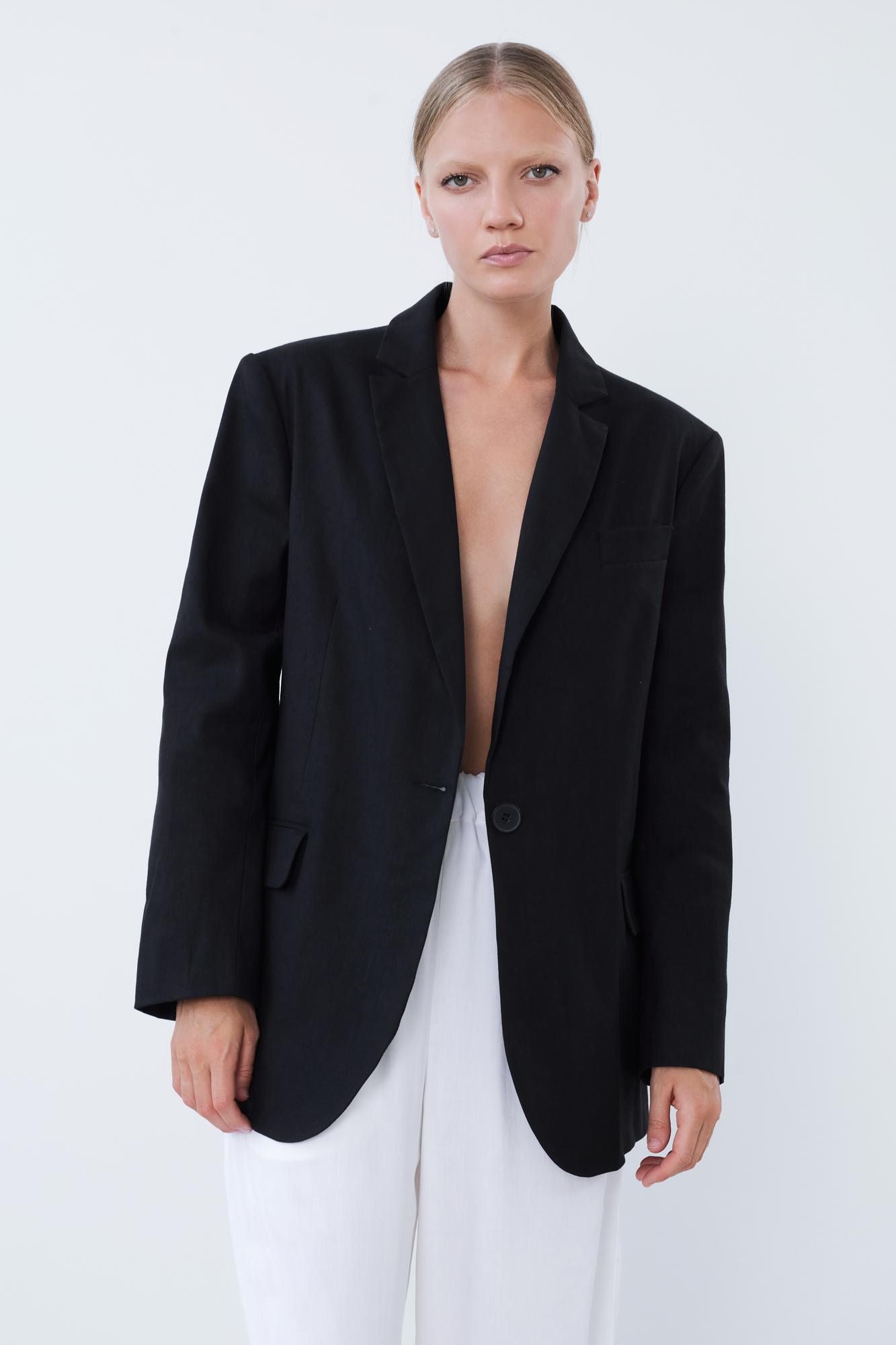 Пиджак прямого кроя изо льна