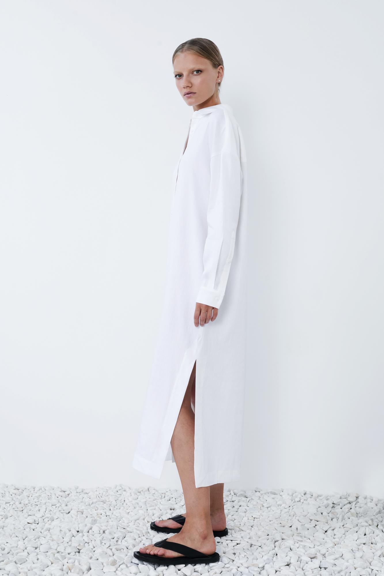 Рубашка длинная изо льна