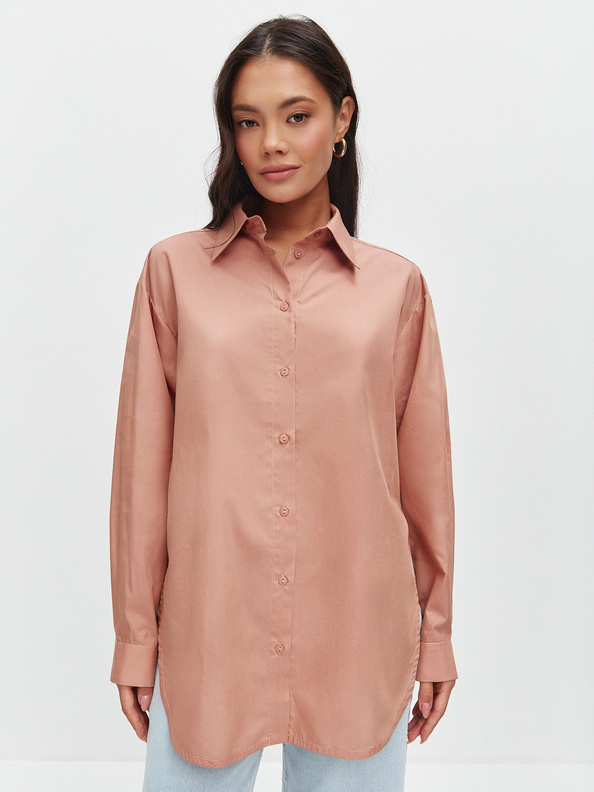 Рубашка свободная из облегченного хлопка