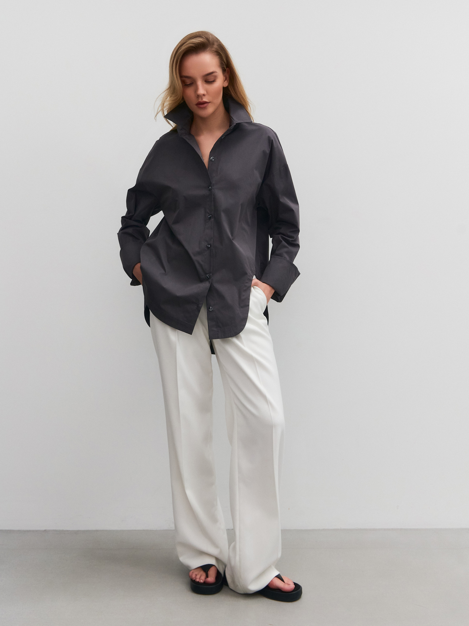 Рубашка оверсайз из хлопка