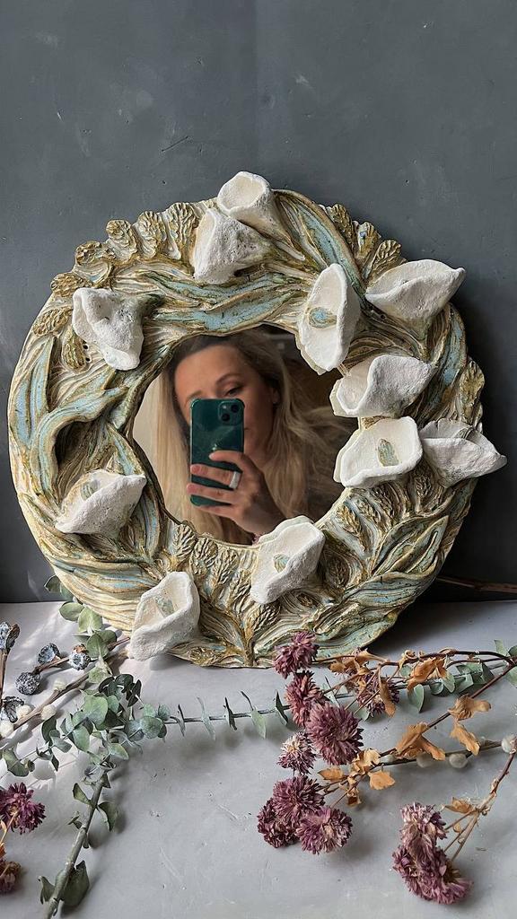 Зеркало Керамические бутоны